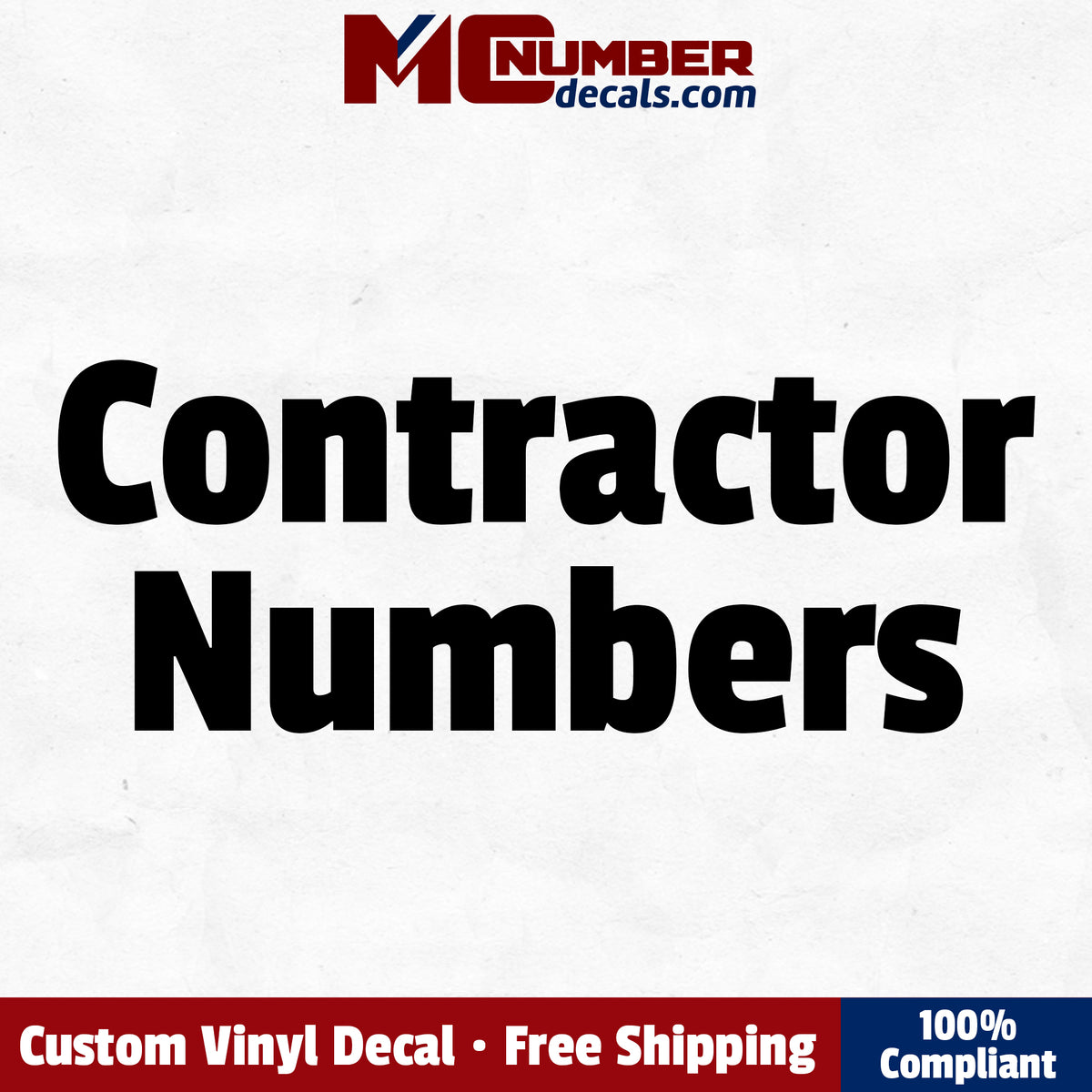 Cgs Contractor Numbers Contractor Numbers – MC Number Decals