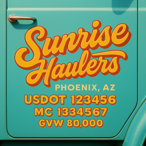 Custom Truck Door Sign Decal Stickers For Business, Trucking Business, Work Trucks (2-Pack)