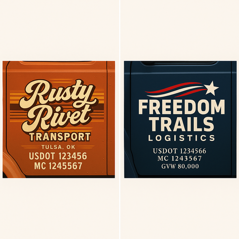 Custom Truck Door Sign Decal Stickers For Business, Trucking Business, Work Trucks (2-Pack)
