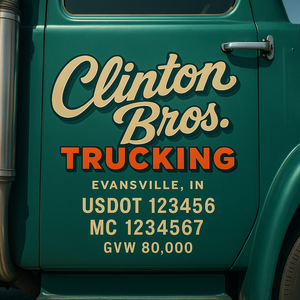 Custom Truck Door Sign Decal Stickers For Business, Trucking Business, Work Trucks (2-Pack)