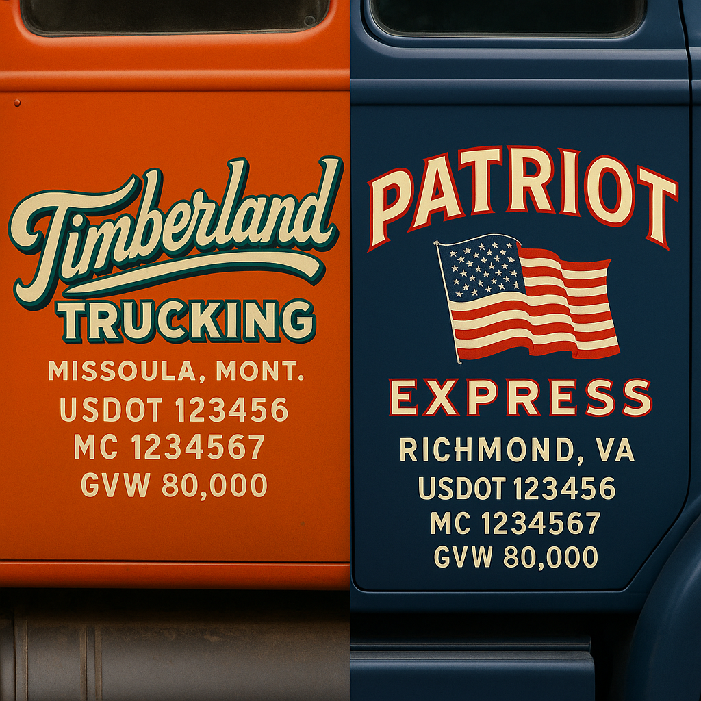 Custom Truck Door Sign Decal Stickers For Business, Trucking Business, Work Trucks (2-Pack)