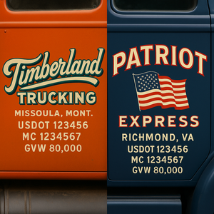 Custom Truck Door Sign Decal Stickers For Business, Trucking Business, Work Trucks (2-Pack)