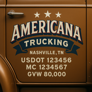 Custom Truck Door Sign Decal Stickers For Business, Trucking Business, Work Trucks (2-Pack)