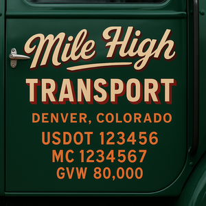 Custom Truck Door Sign Decal Stickers For Business, Trucking Business, Work Trucks (2-Pack)
