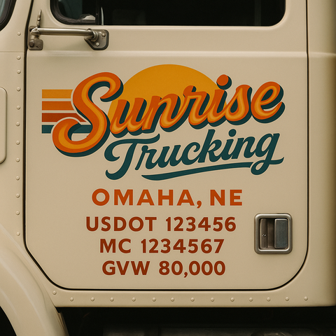 Custom Truck Door Sign Decal Stickers For Business, Trucking Business, Work Trucks (2-Pack)