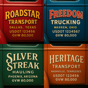 Custom Truck Door Sign Decal Stickers For Business, Trucking Business, Work Trucks (2-Pack)