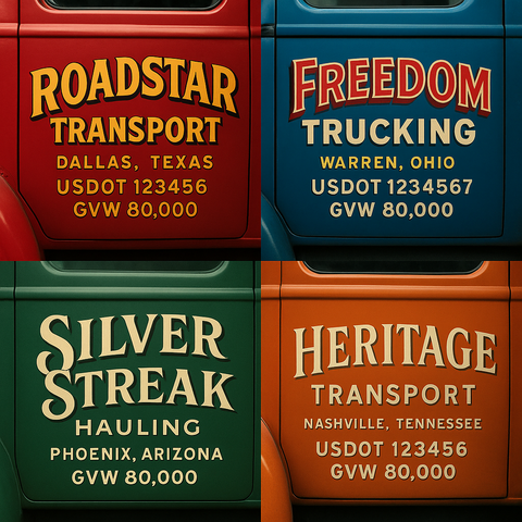 Custom Truck Door Sign Decal Stickers For Business, Trucking Business, Work Trucks (2-Pack)