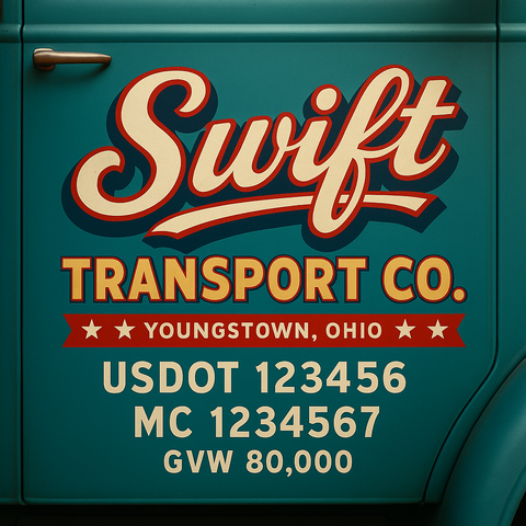Custom Truck Door Sign Decal Stickers For Business, Trucking Business, Work Trucks (2-Pack)