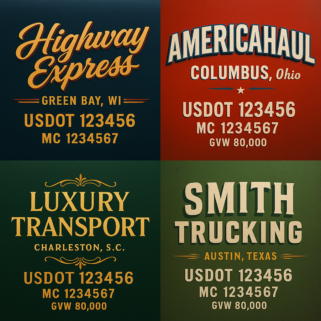 Custom Truck Door Sign Decal Stickers For Business, Trucking Business, Work Trucks (2-Pack)