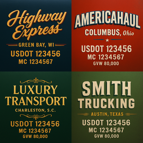Custom Truck Door Sign Decal Stickers For Business, Trucking Business, Work Trucks (2-Pack)