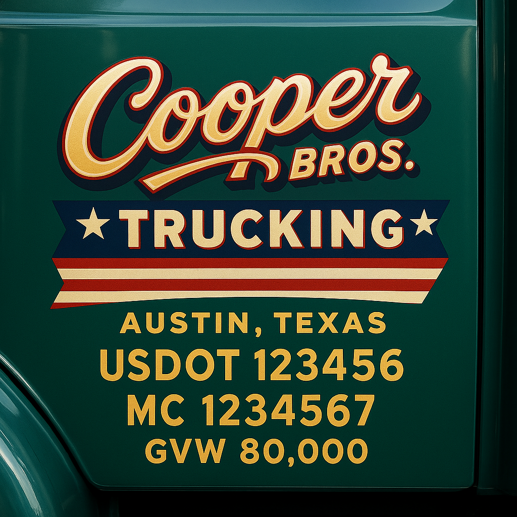 Custom Truck Door Sign Decal Stickers For Business, Trucking Business, Work Trucks (2-Pack)