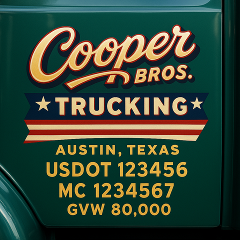 Custom Truck Door Sign Decal Stickers For Business, Trucking Business, Work Trucks (2-Pack)