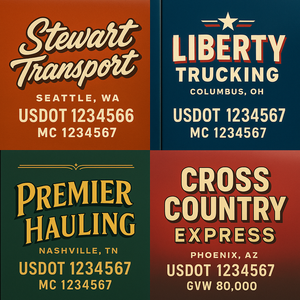 Custom Truck Door Sign Decal Stickers For Business, Trucking Business, Work Trucks (2-Pack)