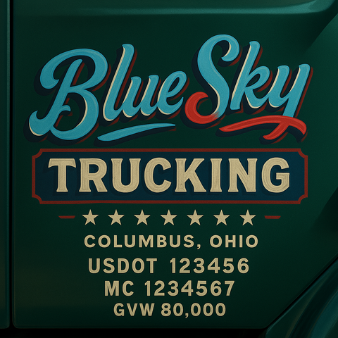 Custom Truck Door Sign Decal Stickers For Business, Trucking Business, Work Trucks (2-Pack)