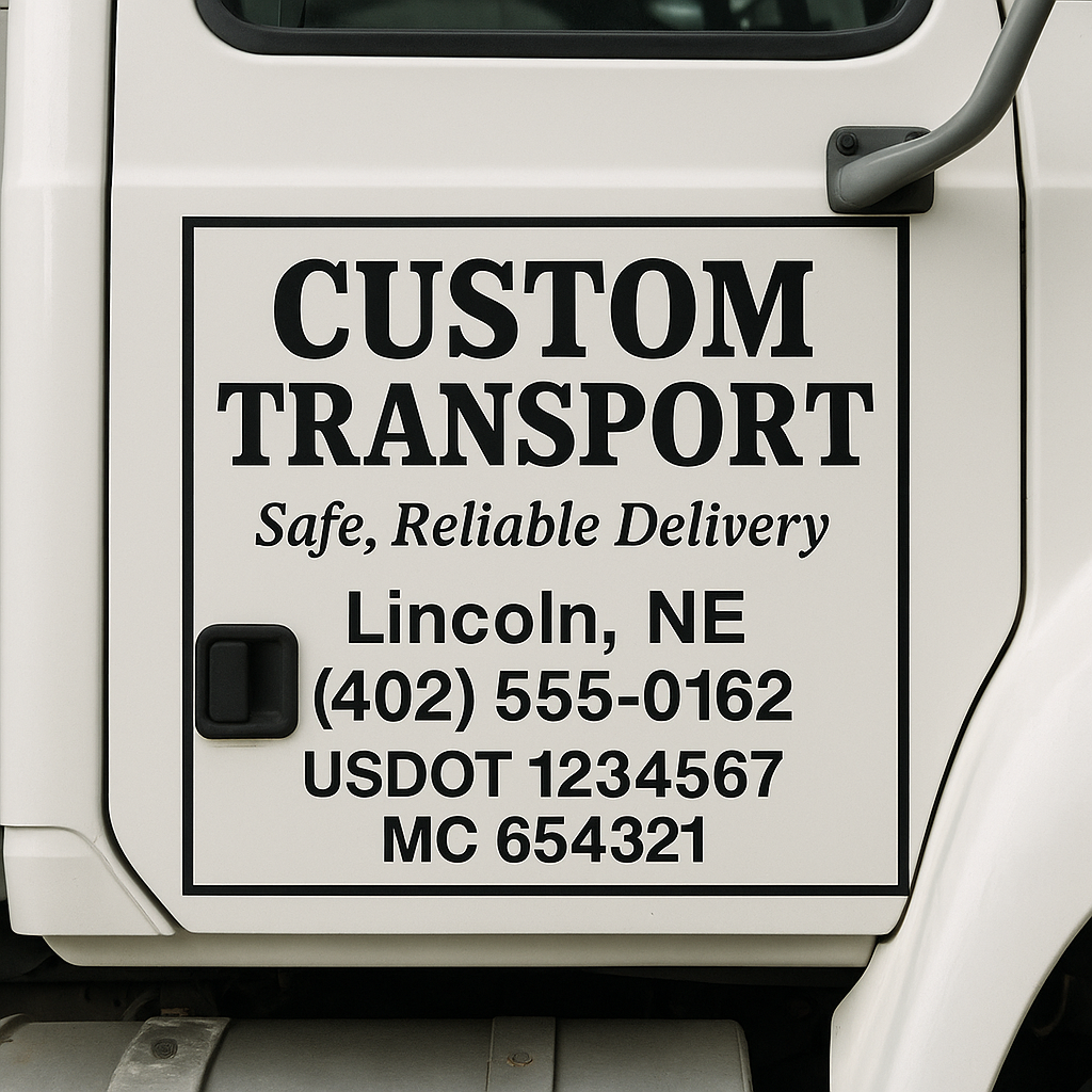 Custom Truck Door Sign Decal Stickers For Business, Trucking Business, Work Trucks (2-Pack)
