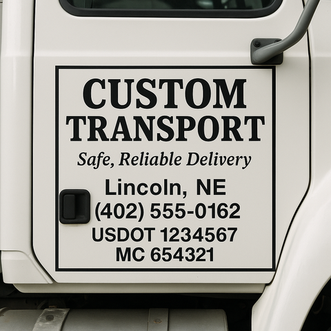 Custom Truck Door Sign Decal Stickers For Business, Trucking Business, Work Trucks (2-Pack)