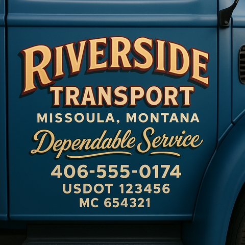 Custom Truck Door Sign Decal Stickers For Business, Trucking Business, Work Trucks (2-Pack)