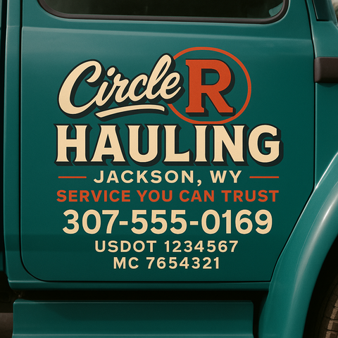 Custom Truck Door Sign Decal Stickers For Business, Trucking Business, Work Trucks (2-Pack)
