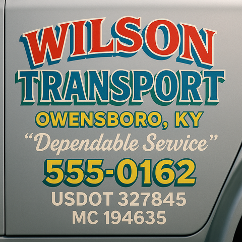 Custom Truck Door Sign Decal Stickers For Business, Trucking Business, Work Trucks (2-Pack)