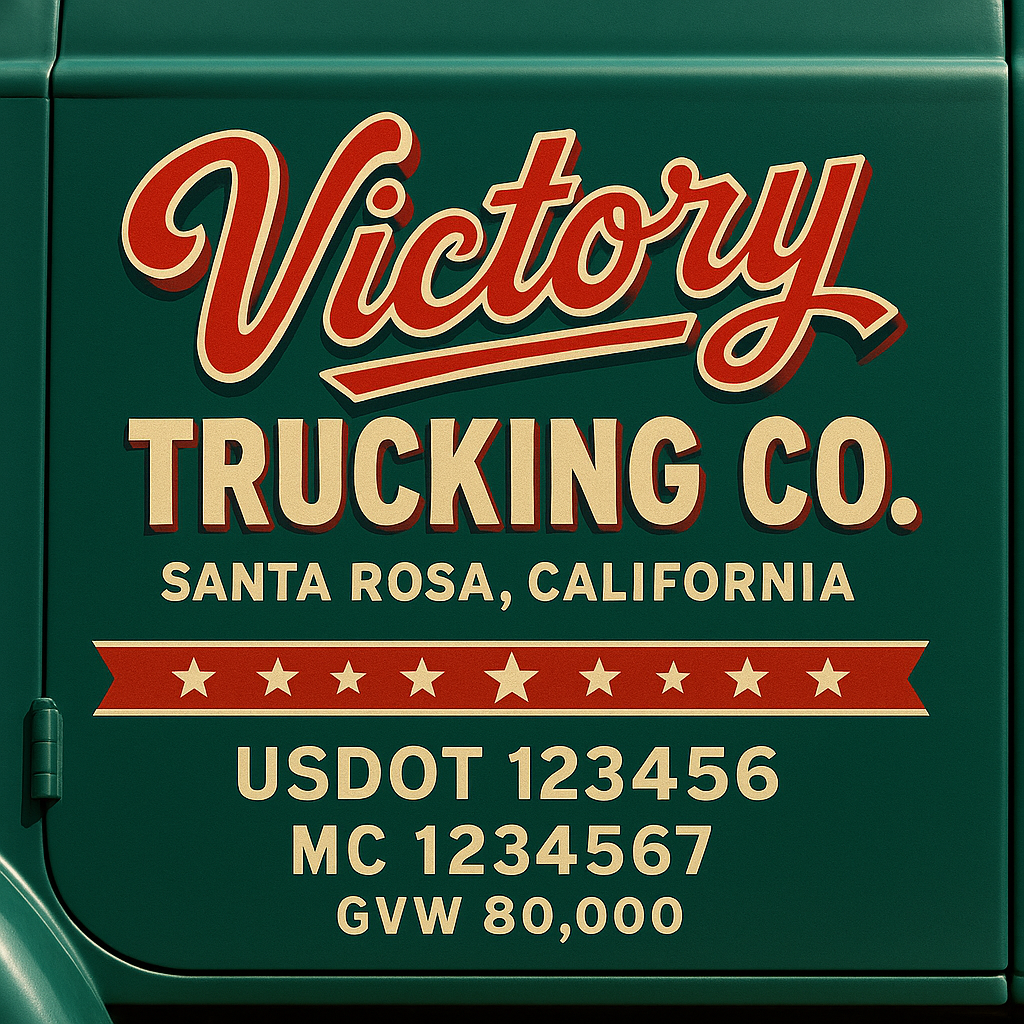 Custom Truck Door Sign Decal Stickers For Business, Trucking Business, Work Trucks (2-Pack)