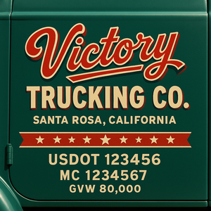 Custom Truck Door Sign Decal Stickers For Business, Trucking Business, Work Trucks (2-Pack)