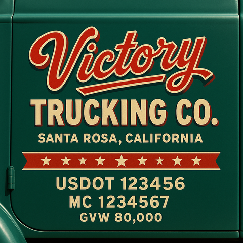 Custom Truck Door Sign Decal Stickers For Business, Trucking Business, Work Trucks (2-Pack)