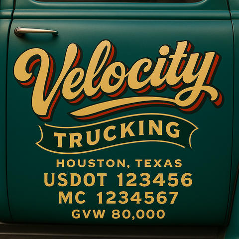 Custom Truck Door Sign Decal Stickers For Business, Trucking Business, Work Trucks (2-Pack)