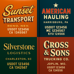 Custom Truck Door Sign Decal Stickers For Business, Trucking Business, Work Trucks (2-Pack)