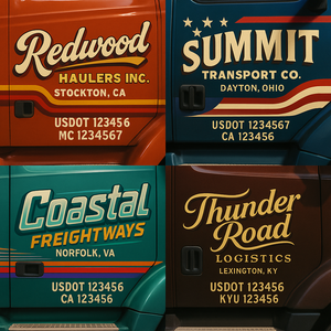 Custom Truck Door Sign Decal Stickers For Business, Trucking Business, Work Trucks (2-Pack)
