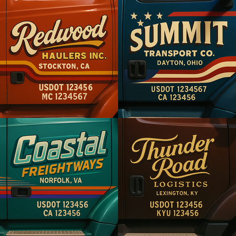Custom Truck Door Sign Decal Stickers For Business, Trucking Business, Work Trucks (2-Pack)