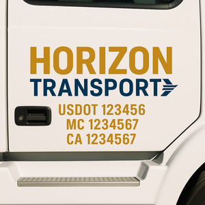 Truck Door Decal Sticker Lettering Signs With Location, USDOT, MC, CA, KYU, VIN, GVW (2-Pack)