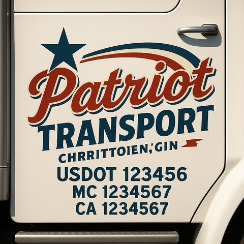 Truck Door Decal Sticker Lettering Signs With Location, USDOT, MC, CA, KYU, VIN, GVW (2-Pack)