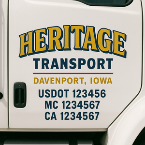 Truck Door Decal Sticker Lettering Signs With Location, USDOT, MC, CA, KYU, VIN, GVW (2-Pack)