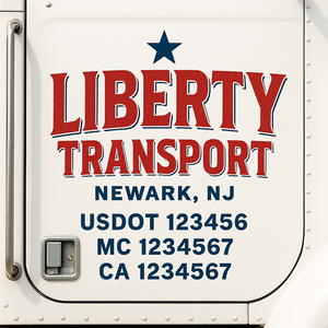 Truck Door Decal Sticker Lettering Signs With Location, USDOT, MC, CA, KYU, VIN, GVW (2-Pack)