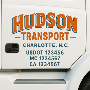 Truck Door Decal Sticker Lettering Signs With Location, USDOT, MC, CA, KYU, VIN, GVW (2-Pack)