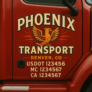 Truck Door Decal Sticker Lettering Signs With Location, USDOT, MC, CA, KYU, VIN, GVW (2-Pack)