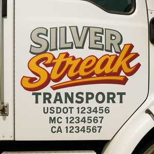 Truck Door Decal Sticker Lettering Signs With Location, USDOT, MC, CA, KYU, VIN, GVW (2-Pack)