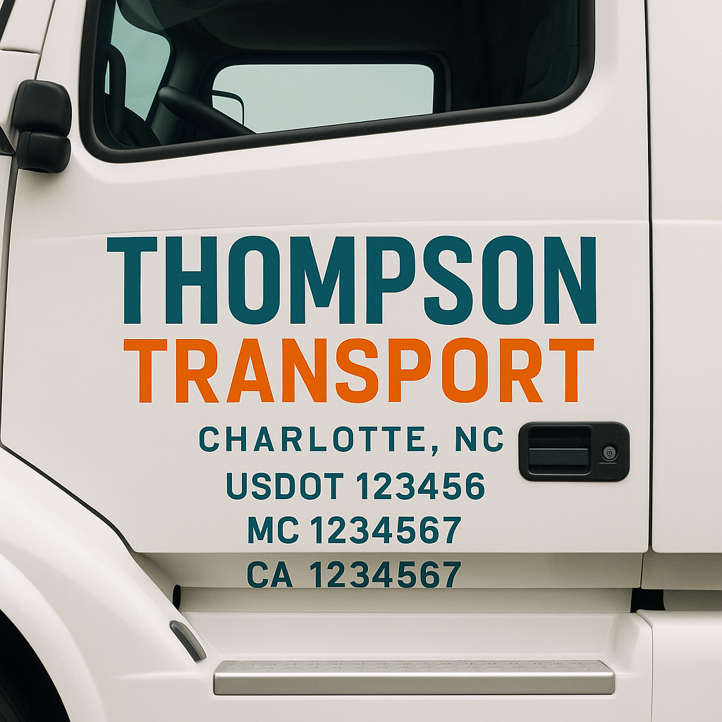 Truck Door Decal Sticker Lettering Signs With Location, USDOT, MC, CA, KYU, VIN, GVW (2-Pack)