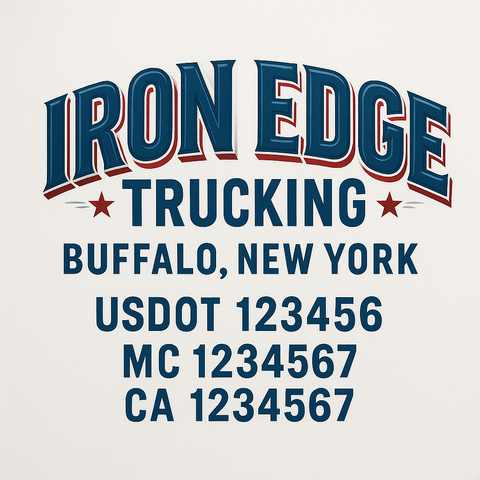 Truck Door Decal Sticker Lettering Signs With Location, USDOT, MC, CA, KYU, VIN, GVW (2-Pack)