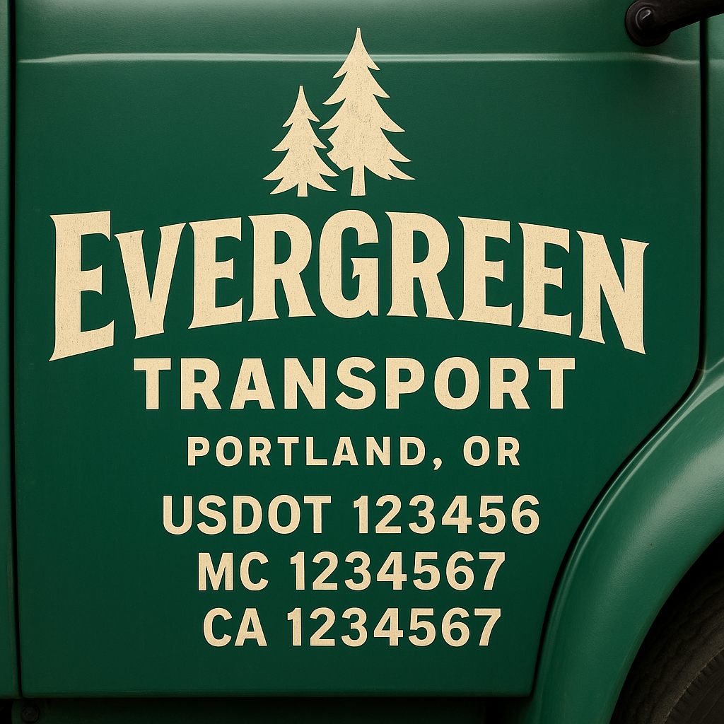 Truck Door Decal Sticker Lettering Signs With Location, USDOT, MC, CA, KYU, VIN, GVW (2-Pack)