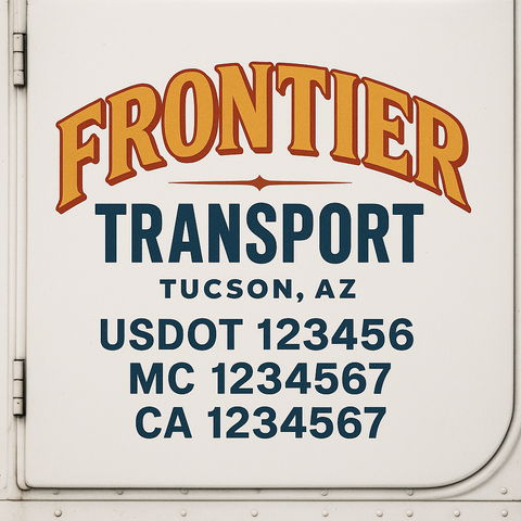 Truck Door Decal Sticker Lettering Signs With Location, USDOT, MC, CA, KYU, VIN, GVW (2-Pack)