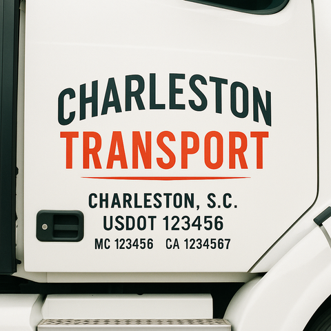 Truck Door Decal Sticker Lettering Signs With Location, USDOT, MC, CA, KYU, VIN, GVW (2-Pack)