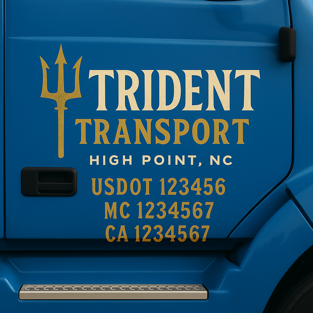 Truck Door Decal Sticker Lettering Signs With Location, USDOT, MC, CA, KYU, VIN, GVW (2-Pack)