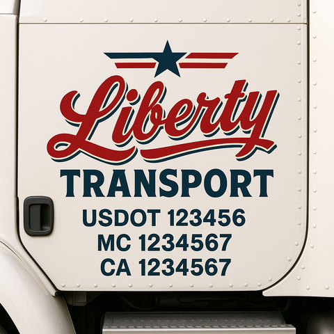 Truck Door Decal Sticker Lettering Signs With Location, USDOT, MC, CA, KYU, VIN, GVW (2-Pack)