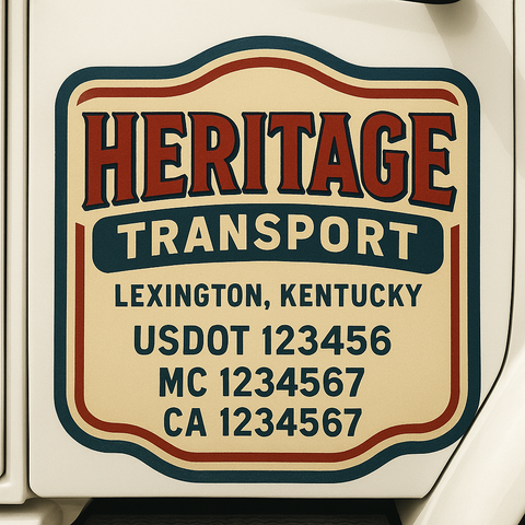 Truck Door Decal Sticker Lettering Signs With Location, USDOT, MC, CA, KYU, VIN, GVW (2-Pack)