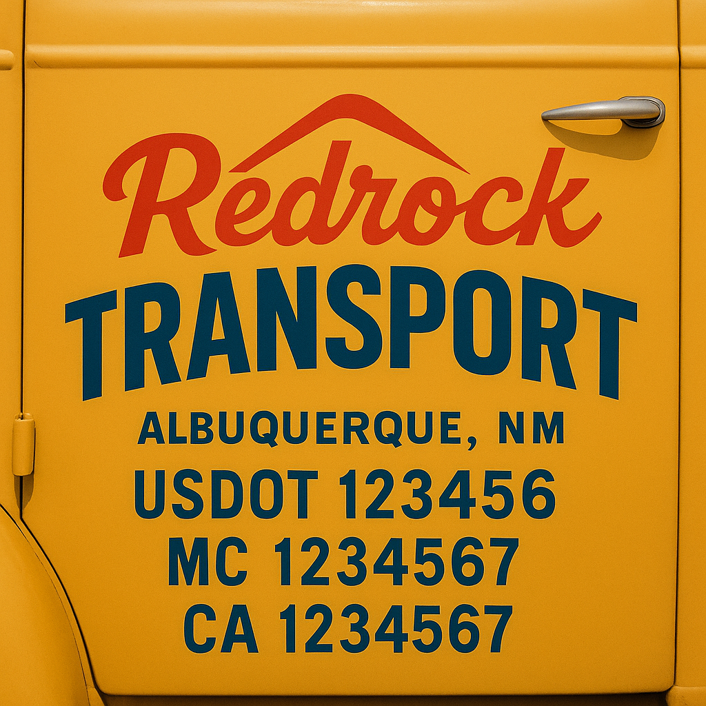 Truck Door Decal Sticker Lettering Signs With Location, USDOT, MC, CA, KYU, VIN, GVW (2-Pack)