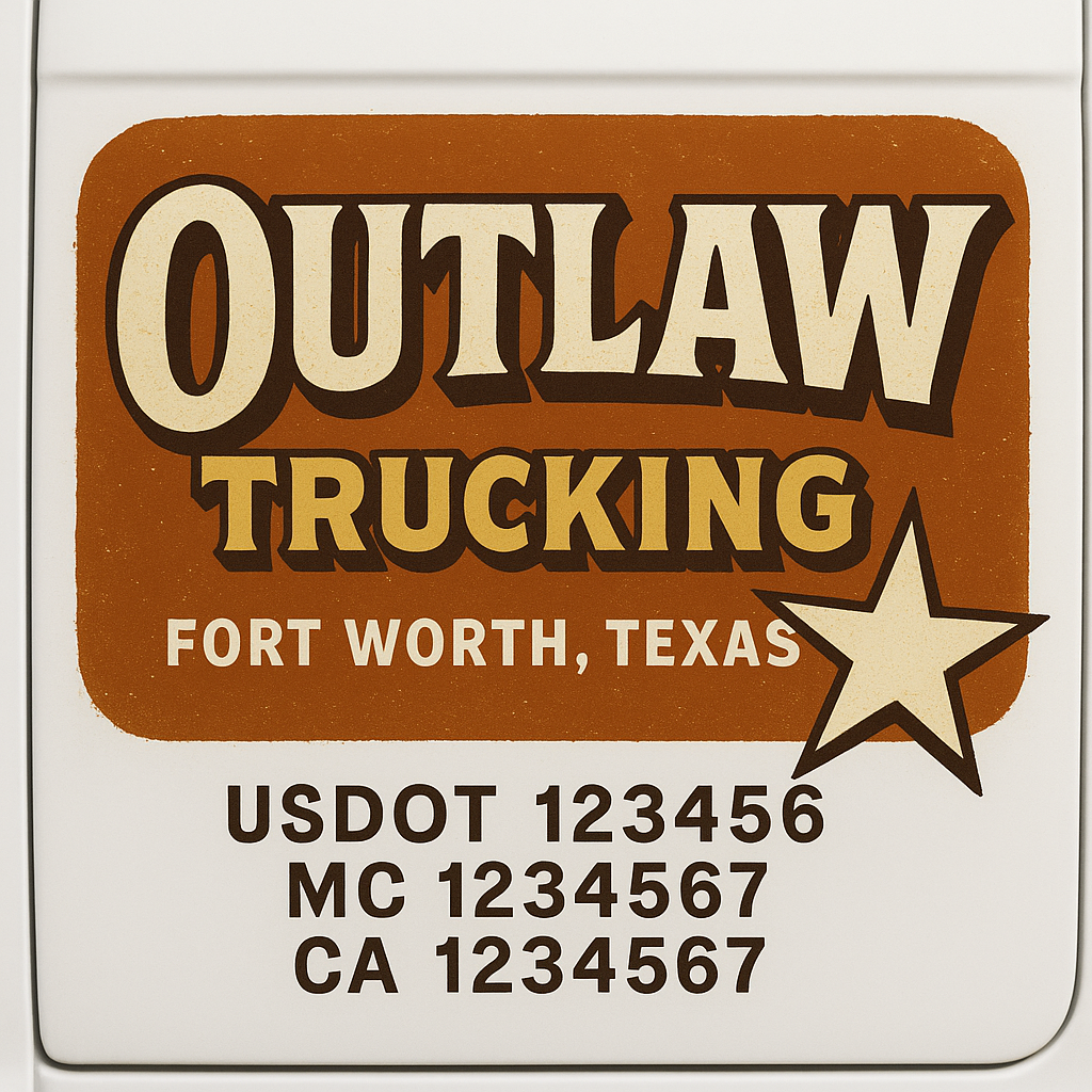 Truck Door Decal Sticker Lettering Signs With Location, USDOT, MC, CA, KYU, VIN, GVW (2-Pack)