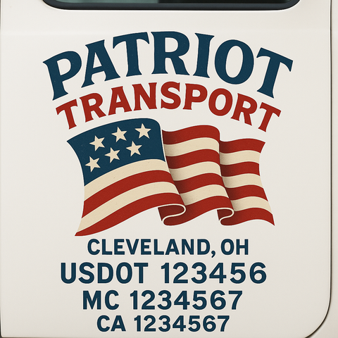 Truck Door Decal Sticker Lettering Signs With Location, USDOT, MC, CA, KYU, VIN, GVW (2-Pack)