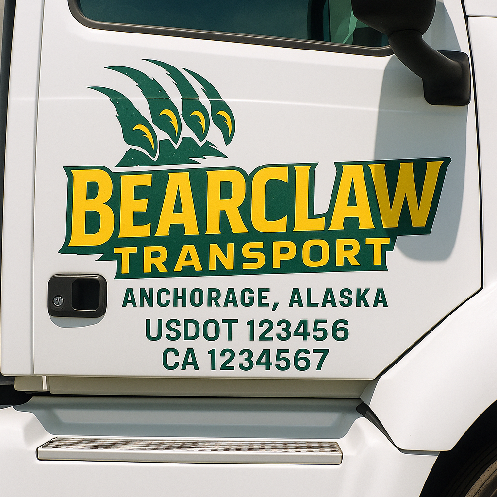 Truck Door Decal Sticker Lettering Signs With Location, USDOT, MC, CA, KYU, VIN, GVW (2-Pack)