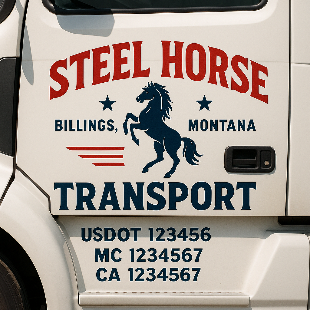 Truck Door Decal Sticker Lettering Signs With Location, USDOT, MC, CA, KYU, VIN, GVW (2-Pack)